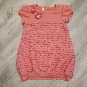 Sarabanda Pink Ruffle Dress with Flower accent